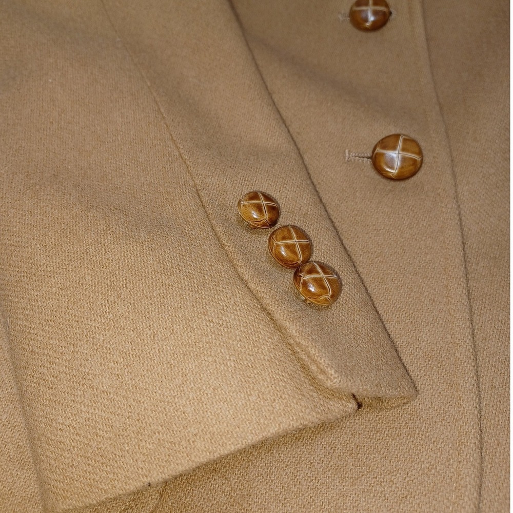 VTG Bretton Place Blazer Womens 8 Camel 100% Wool USA Academia Preppy Classic - Picture 4 of 12